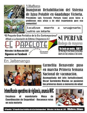 EL PAPELOTE - Noticias, Miércoles 1 de Marzo de 2017