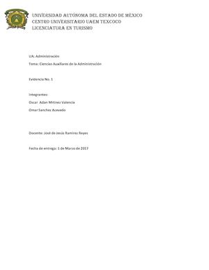 Ciencias Auxiliares De La Aministración