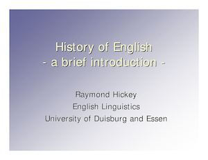 History Of English Introduction