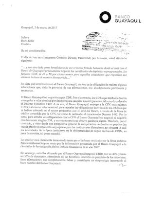 Carta a Doris Solís