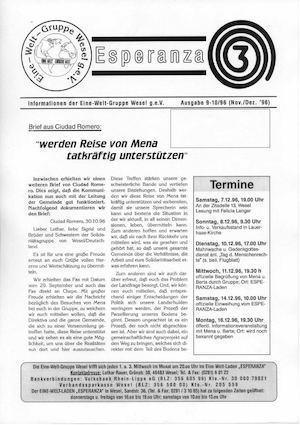 ESPERANZA-INFO NR. 9-10/96 (Nov./Dez. 1996)