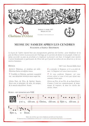 Messe du Samedi après les Cendres  - Rit Dominicain