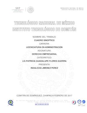 Indalecio Jimenez Cuadro Sinoptico Creditos