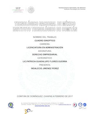 Indalecio Jimenez Cuadro Sinoptico Creditos