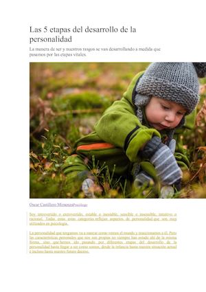 Las 5 Etapas Del Desarrollo De La Personalidad