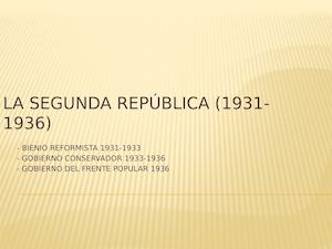 LA SEGUNDA REPÚBLICA