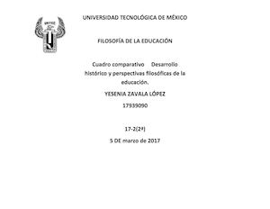 Cuadro Comparativo Desarrollo Histórico Y Diferentes Perspectivas De La Educación