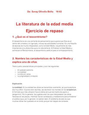 La Literatura De La Edad Media