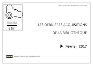 Les dernières nouveautés de la BU centrale - Mois de Février 2017