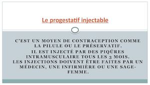 Les Progestatifs Injectables