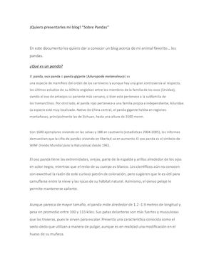 Quiero Presentarles Mi Blog - Sobre Pandas