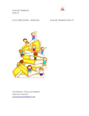 BILIBLIOTECA DEL CEIP CRISTO REY DE ANDUJAR. PLAN DE TRABAJO 2016/17