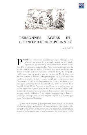 David - Personnes âgées et économies européennes (nov 1960)