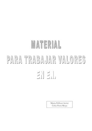 Material Para Trabajar Valores En Educación Infantil