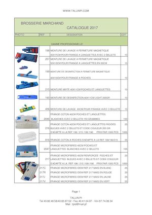TALLIN PI  Catalogue Brosserie