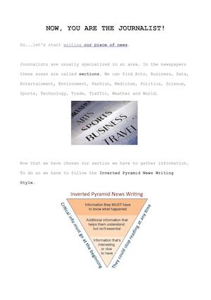 NOW, YOU ARE THE JOURNALIST!