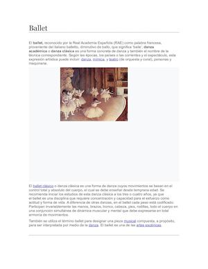 Ballet, Danza Clásica