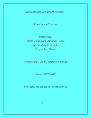 Misión,visión,valores Y Políticas