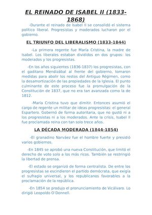 Reinado De Isabel Ii
