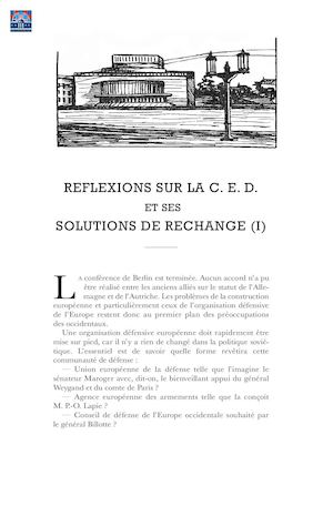 Georges-Picot - Réflexions sur la CED et ses solutions de rechange - Partie 1 (avril 1954)