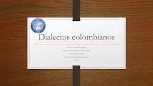 Dialectos Colombianos Quintero, Triana,castellanos 902