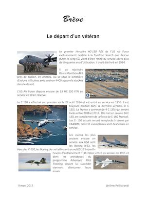 Le départ d’un vétéran