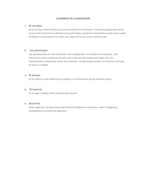 Elementos De La Narración