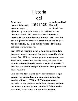Arpa Fue Creada En Eua Creo El Internet Llamado Arpanet Para Utilizarlo En Ejército Y Posteriormente Lo Utilizaron Las Universidades