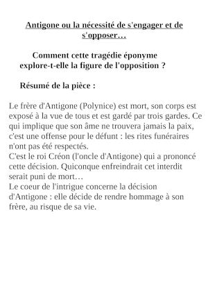 Cours Antigone