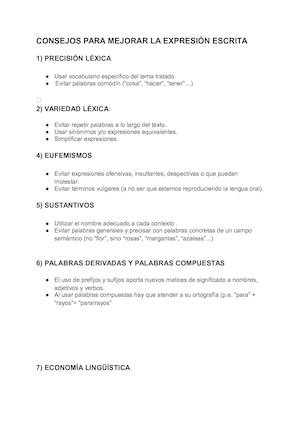 Consejos Para Mejorar La Expresión Escrita