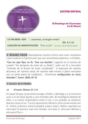 Ii Domingo De Cuaresma