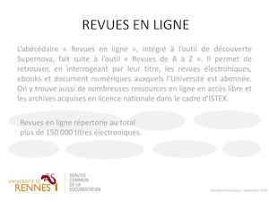 Revues en ligne - mode d'emploi