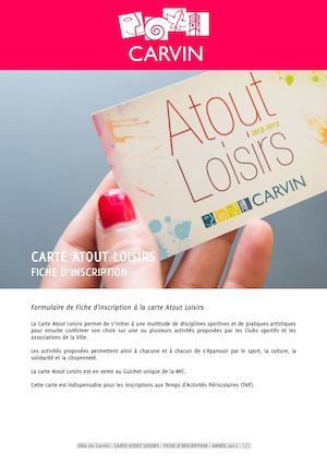 Formulaire Atout Loisirs