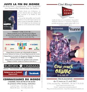 Le programme de l'Espace Renoir