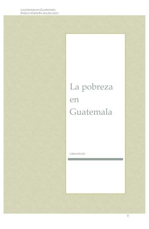 La pobreza de Guatemala