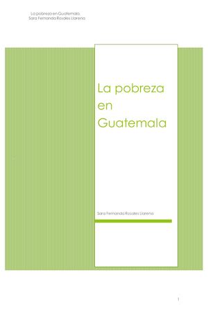 La pobreza en Guatemala.
