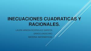 Inecuaciones Cuadraticas Y Racionales 12