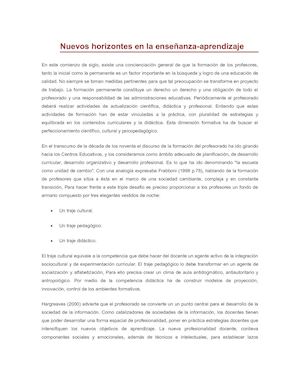 Nuevos Horizontes En La Enseñanza