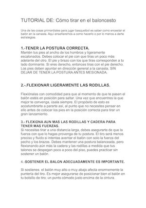Tutorial para encestar (basquetbol)