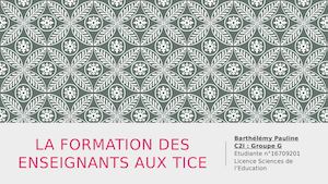 La formation des enseignants aux TICE