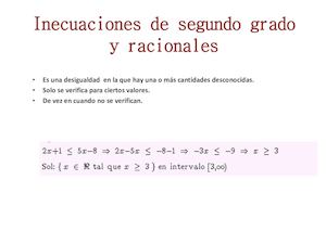 Inecuaciones De Segundo Grado Y Racionales