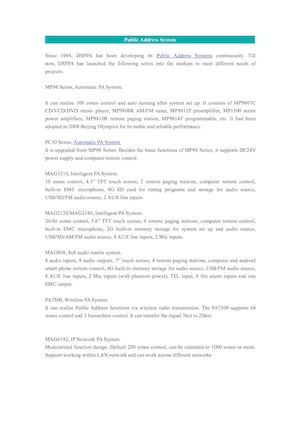 Public Address Systems