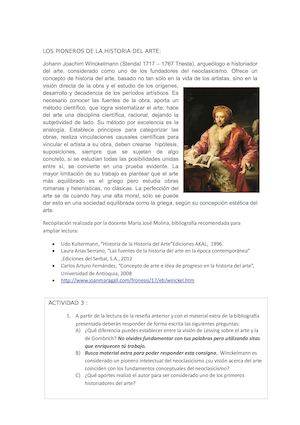 Los Pioneros De La Historia Del Arte Winckelmann