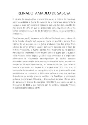 Reinado Amadeo De Saboya