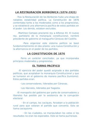 La Restauración Borbónica