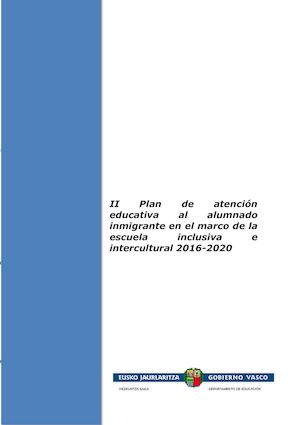 II Plan Atencion Alumnado Inmigrante