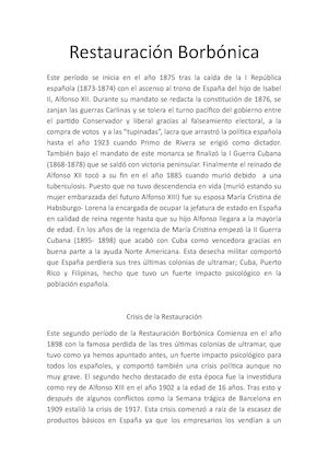 Restauración Borbónica