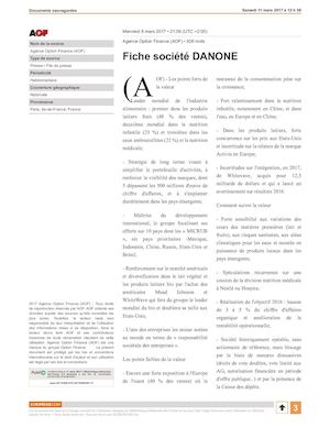 Fiche société Danone