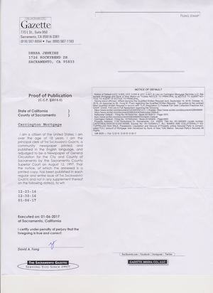 Legal Notice Default Receipt