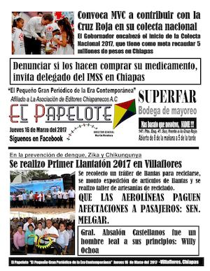 EL PAPELOTE - Noticias, Jueves 16 de Marzo de 2017